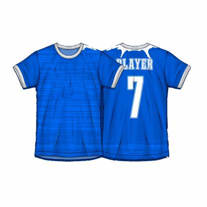 Stylish Premium Polyester Blue Half Sleeve Round Neck Custom Sports Uniforms For All Sports Manufacturers, Suppliers, Exporters in Texas