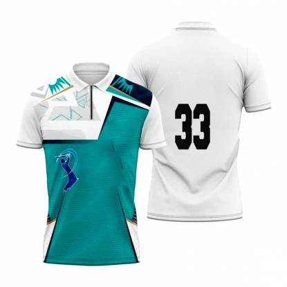 Stylish White And Blue Half Sleeves Custom Collar Neck Sports Uniforms Manufacturers, Suppliers, Exporters in Texas