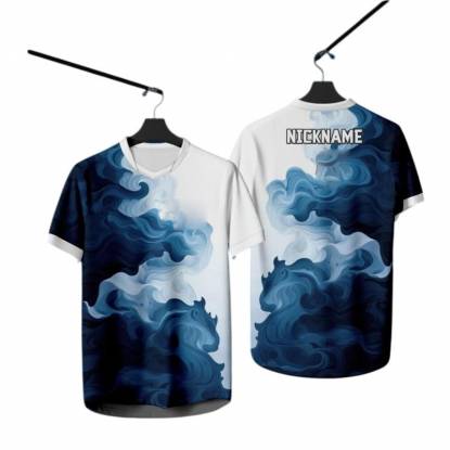 Stylish White and Blue Gradient Tennis Jersey Short Sleeve Crew Neck Manufacturers, Suppliers, Exporters in Texas