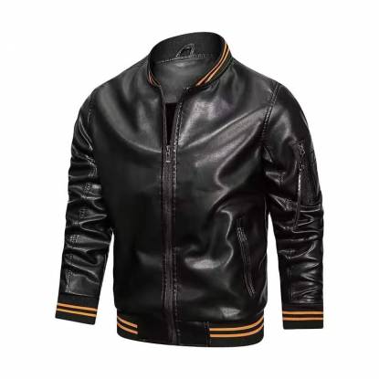 Trendy Mens Leather Jacket V Neck Punk Style Outerwear Manufacturers, Suppliers, Exporters in Texas