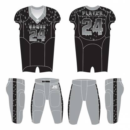 Unisex Black And Light Grey American Football Uniform Anti Bacterial Quick Dry Manufacturers, Suppliers, Exporters in Memphis