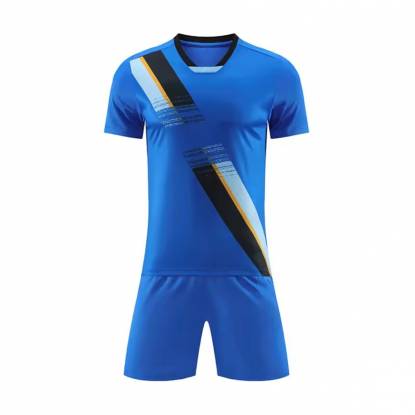 Unisex Blue Sublimated Jersey with Crew Neck and Heat Transfer Print in Polyester Manufacturers, Suppliers, Exporters in Omaha