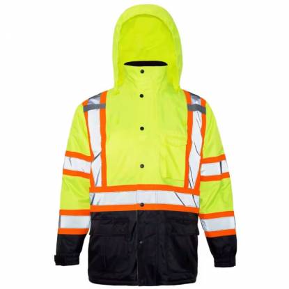 Unisex Fluorescent Yellow Reflective Work Jacket Waterproof Windproof Polyester Regular Fit Manufacturers, Suppliers, Exporters in Texas
