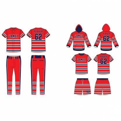Unisex Softball Uniforms Anti Bacterial Quick Dry Breathable Red And Blue Plus Size Super Quality Manufacturers, Suppliers, Exporters in Texas