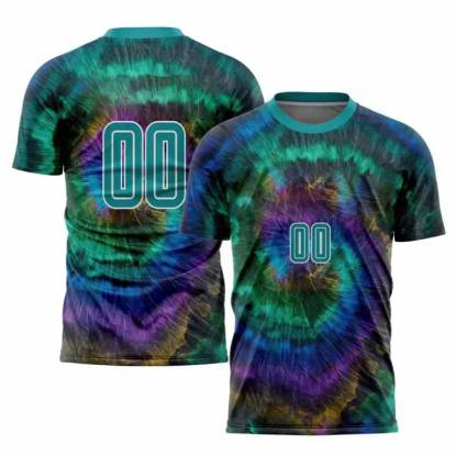 Unisex Tie Dye Jerseys Polyester Short Sleeve Pull On Quick Dry Regular Fit Sports Wear Manufacturers, Suppliers, Exporters in Texas
