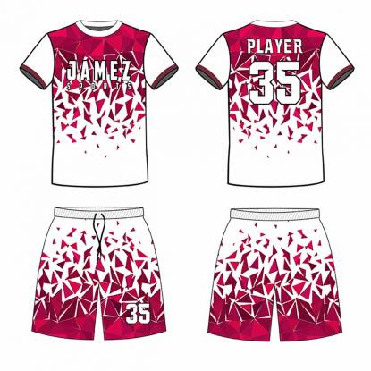 White And Pink Soccer Uniforms Anti Bacterial Quick Dry Plus Size Half Sleeve Manufacturers, Suppliers, Exporters in Texas