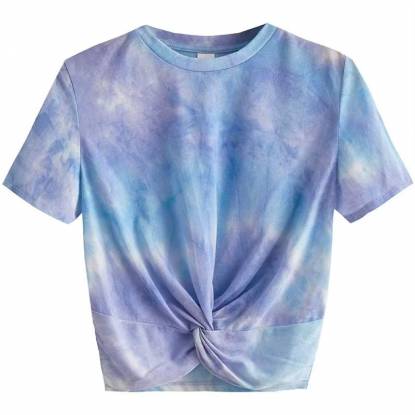 Women Casual Wear Multi Color Tie Dye Cotton Blend Crop Top Regular Fit Manufacturers, Suppliers, Exporters in Texas