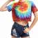 Women Cotton Polyester Multicolor Tie Dye Crop Top Regular Fit Summer Wear Manufacturers, Suppliers, Exporters in Texas