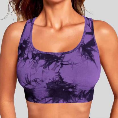 Women Purple Cotton Tie Dye Bra Simple Style Breathable Quick Dry Manufacturers, Suppliers, Exporters in Texas