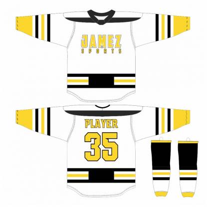 Yellow Black And White Ice Hockey Jersey Quick Dry Anti UV Regular Fit Super Quality Manufacturers, Suppliers, Exporters in Texas