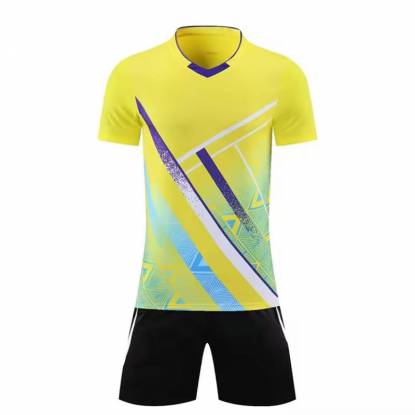 Yellow Sublimation Tennis Jersey Unisex Lightweight V Neck Short Sleeve Manufacturers, Suppliers, Exporters in Texas